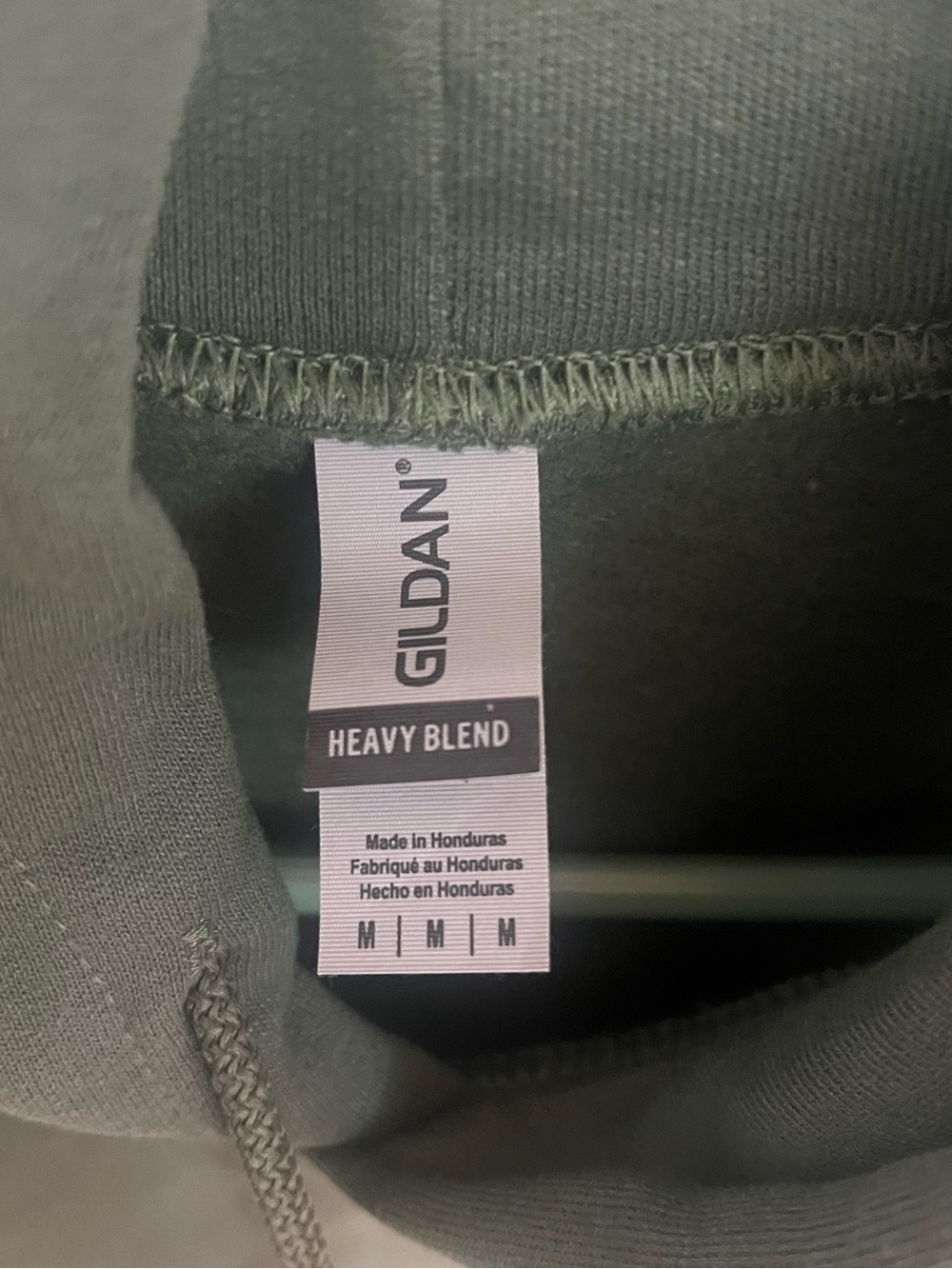 Gildan Men's Heavy Blend Military Green Pullover Hoodie Sweatshirt - Picture 3 of 3